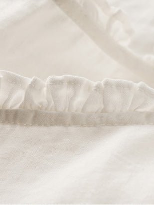 Embroidered Round Neck Short Sleeve Linen Tee Top
