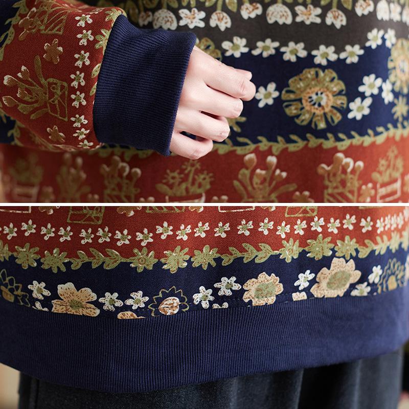 Retro Autumn Cotton Linen Sweater