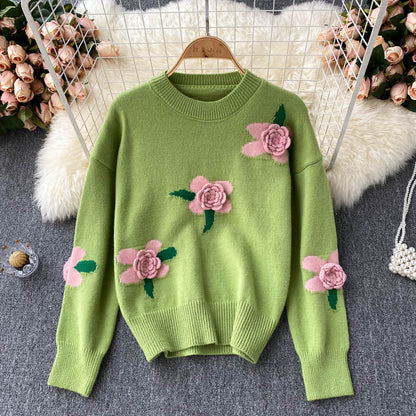 Flowers Long Sleeve Sweater 006