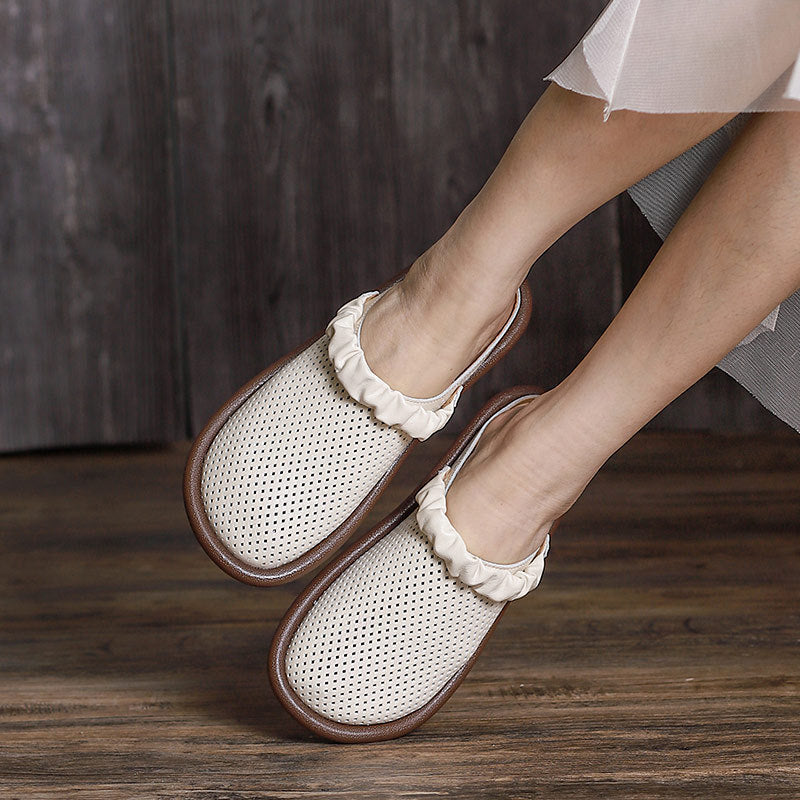 Hollow Leather Sandals/slippers