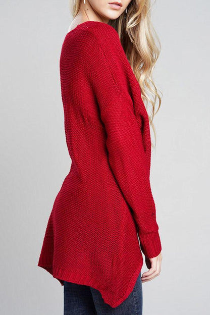 V Neck Front Cross Weekend Sweater