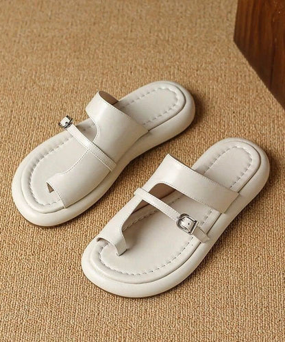 Splicing Hollow Out Black Flip Flops Slide Sandals