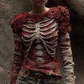 Women's Halloween Anatomical Bandage Rose Art Cozy Knit Sweater artswardrobe