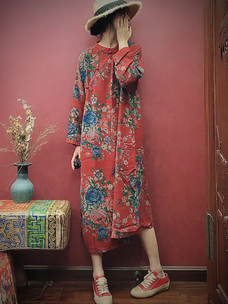 Cotton Print Loose Dress