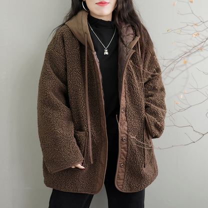 Winter Fleece Patchwork Retro Coat