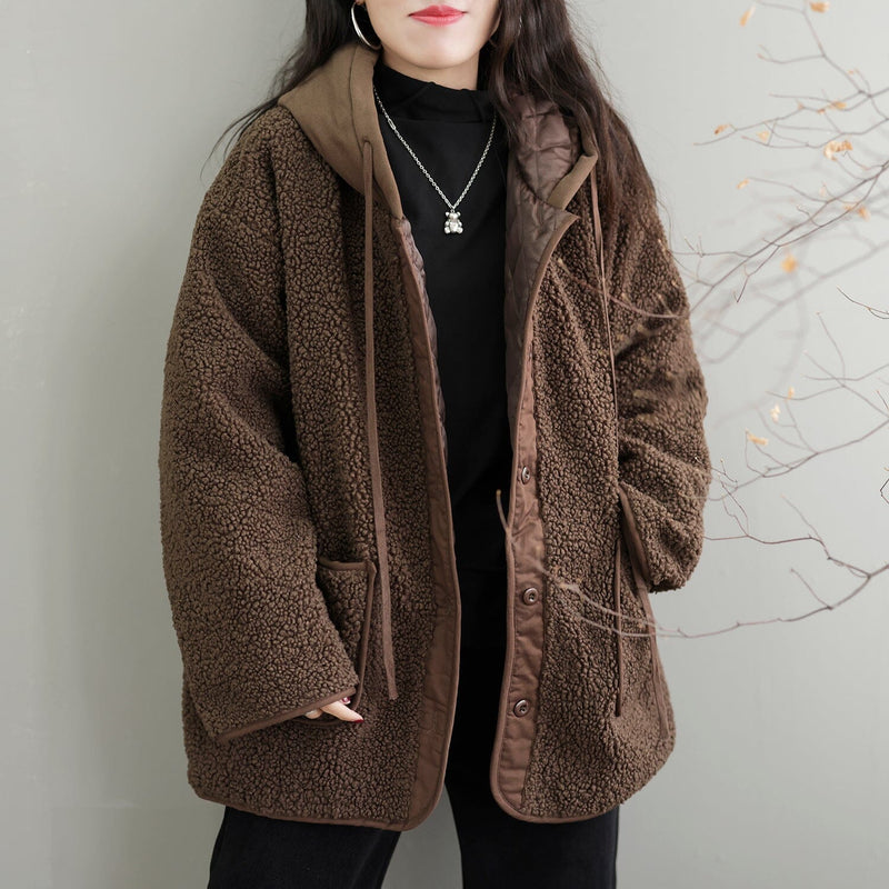 Winter Fleece Patchwork Retro Coat
