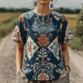 Comstylish Women's Retro Floral Pattern T-shirt